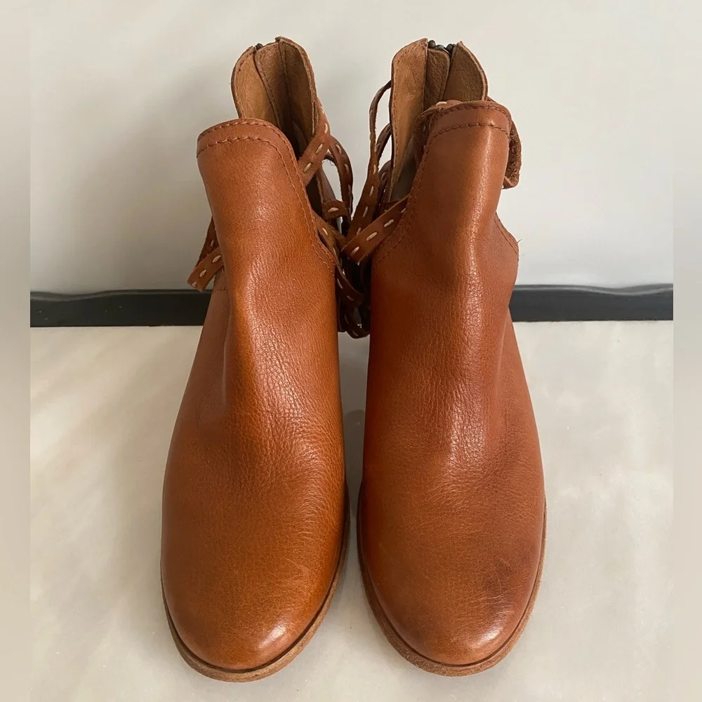 Frye Naomi Pickstitch Ankle Boots in Whiskey